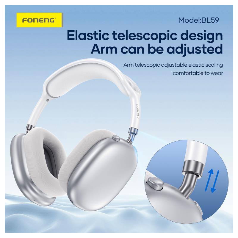 Ασύρματα Ακουστικά Κεφαλής Foneng BL59 ANC Noise Canceling Μαύρο