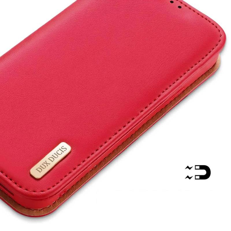 Θήκη Δερμάτινη Dux Ducis Hivo RFID Wallet Apple iPhone 15 Plus Κόκκινο