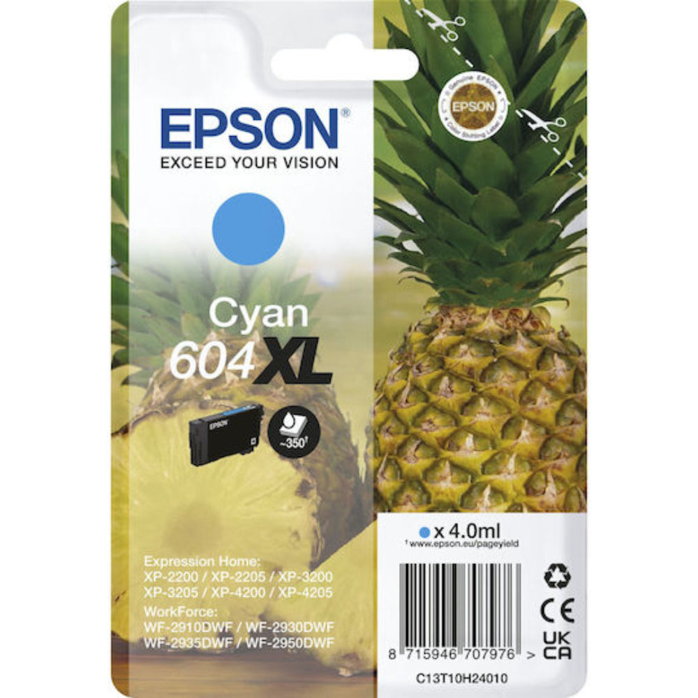 Epson Inkjet Ink Cartridge No.604XL Cyan (C13T10H24010) (EPST10H24010)