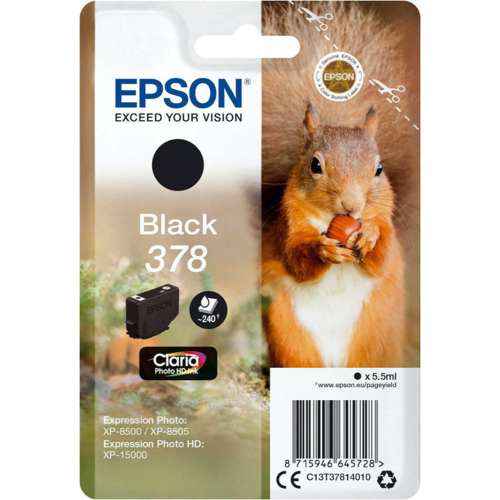 Epson Inkjet Ink Cartridge 378 Black (C13T37814010) (EPST37814010)