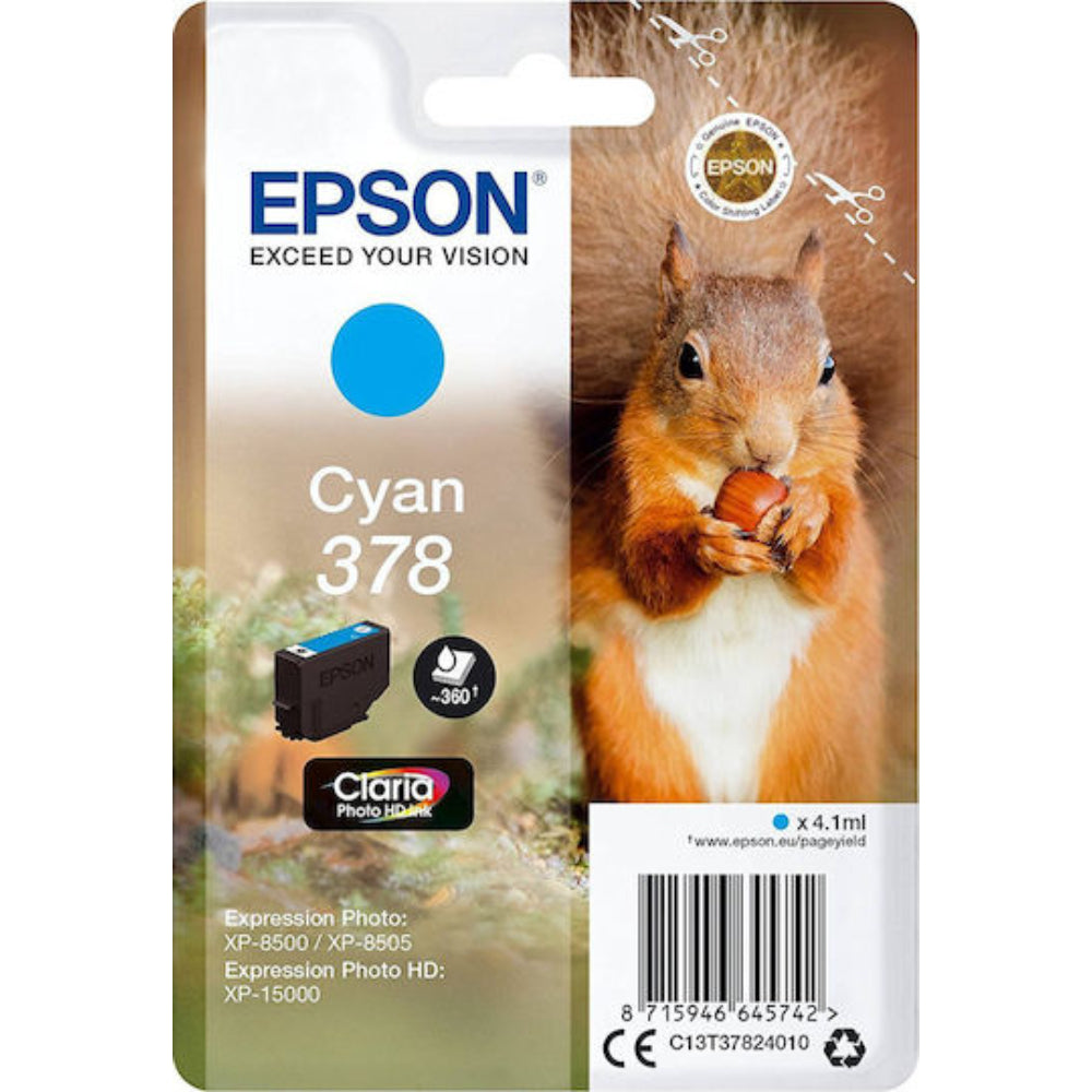 Epson Inkjet Ink Cartridge 378 Cyan (C13T37824010) (EPST37824010)