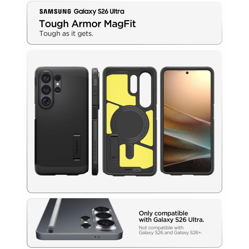 Θήκη TPU & PC Spigen Samsung Galaxy S26 Ultra 5G Tough Armor Μαύρο