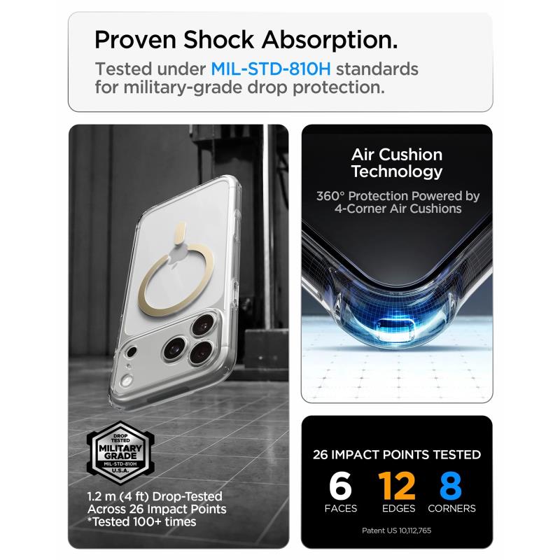 Θήκη TPU & PC Spigen Apple iPhone 18 Pro Max/ 17 Pro Max MagSafe Ultra Hybrid Διάφανο-Χρυσό