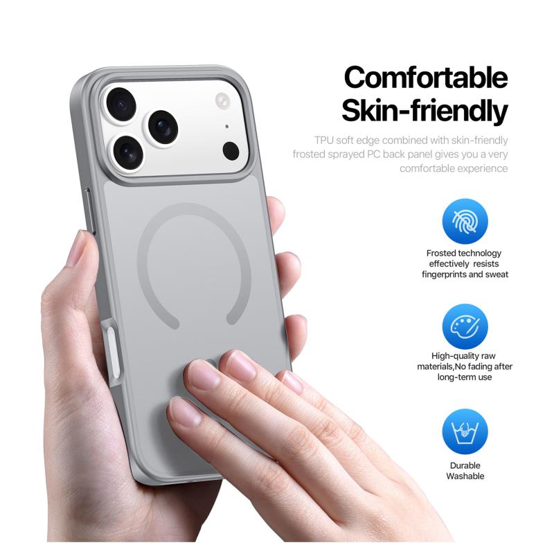 Θήκη TPU & PC Dux Ducis Apple iPhone 17 Pro Max Magnetic MagSafe (Open Ring Version) Yind Γκρι