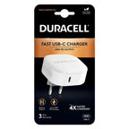 Φορτιστής Ταξιδίου Duracell με Έξοδο USB C PD 20W Λευκό