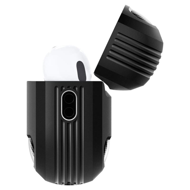 Θήκη Σιλικόνης Spigen Rugged Armor Apple AirPods Pro 1/ 2 με Γάντζο Μαύρο