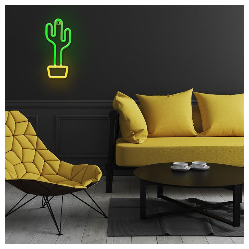 Neon LED Forever Light FLNE02 CACTUS (USB/Μπαταρίας & On/Off) Πράσινο
