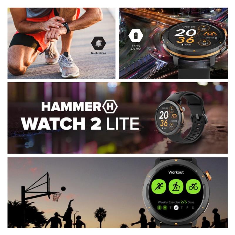 Smartwatch Hammer Watch 2 Lite 1.43" Μαύρο