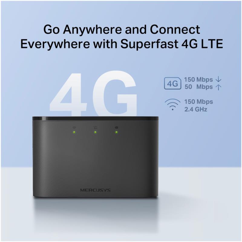 Φορητό Router Mercusys MT110 150Mbps 4G LTE Μαύρο
