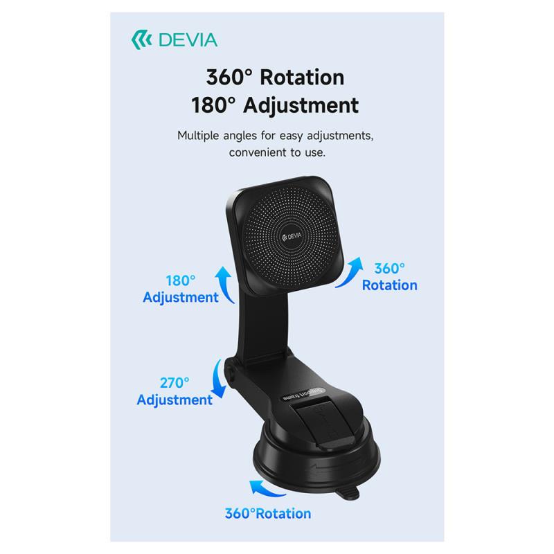 Universal Βάση Στήριξης Ταμπλό Αυτοκινήτου Devia EA473 Magnetic Wireless Bracket Smart Μαύρο
