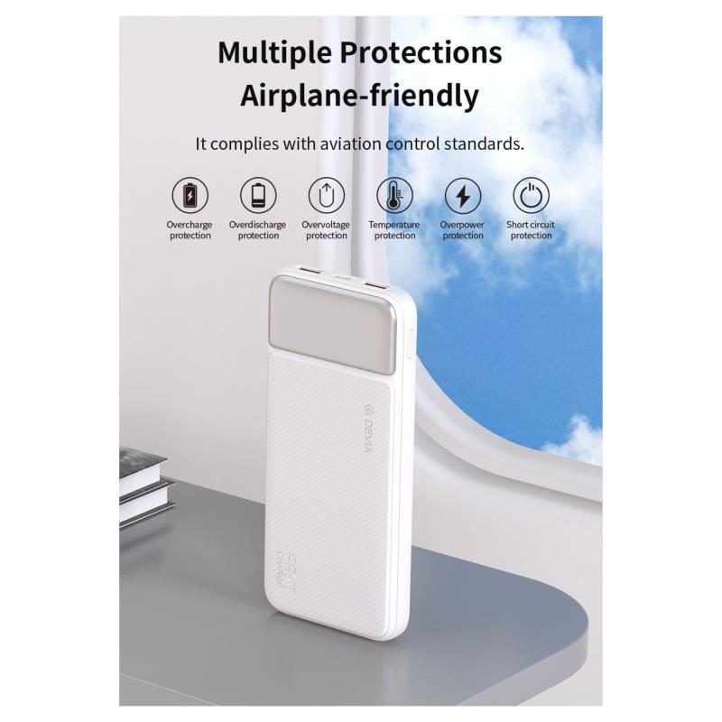Φορτιστής Ανάγκης Devia EP198 22.5W 10000mAh Full Compatible με Ψηφιακή Οθόνη Smart Μαύρο