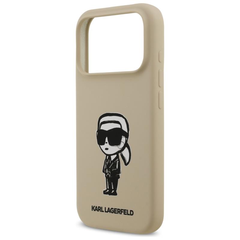 Θήκη Σιλικόνης Karl Lagerfeld Apple iPhone 17 Pro Max Sketch & Logo Karl Καφέ