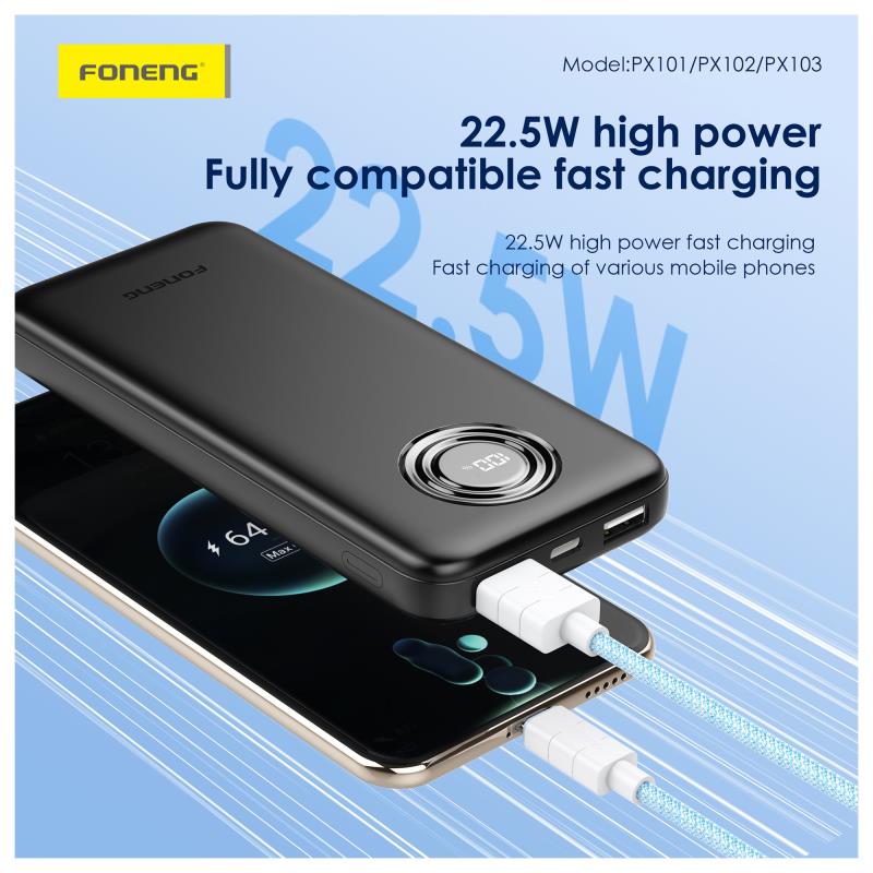 Φορτιστής Ανάγκης Foneng PX103 22.5W 30000mAh PD Μαύρο