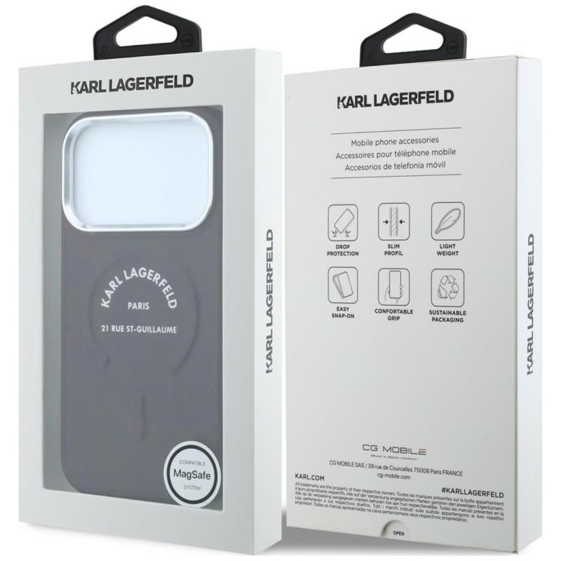 Θήκη TPU Karl Lagerfeld Apple iPhone 18 Pro/ 17 Pro MagSafe Leather Ring RSG Logo Μπορντώ