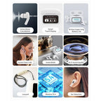 True Wireless Ακουστικά Bluetooth Devia EM062 ANC Pro2 με Οθόνη Λευκό