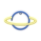 Neon LED Forever Light FLNE11 SATURN (USB/Μπαταρίας & On/Off) Κίτρινο - Μπλε