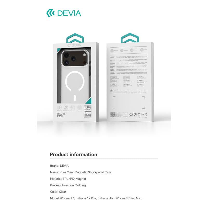 Θήκη TPU & PC Devia Apple iPhone Air Magnetic Shock Proof Pure Clear Διάφανο