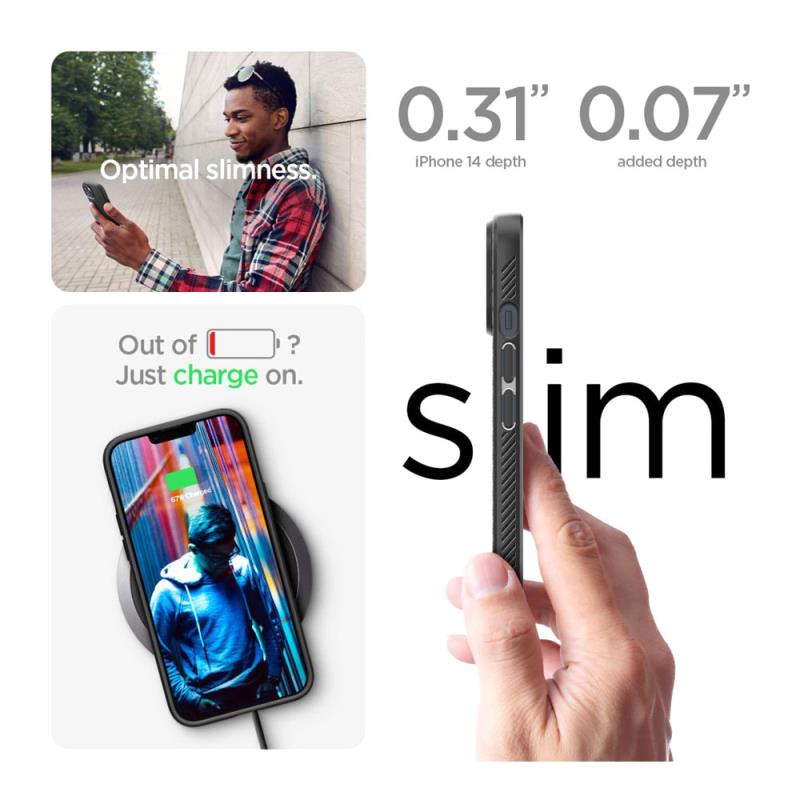 Θήκη Soft TPU Spigen Liquid Air Apple iPhone 14 Μαύρο