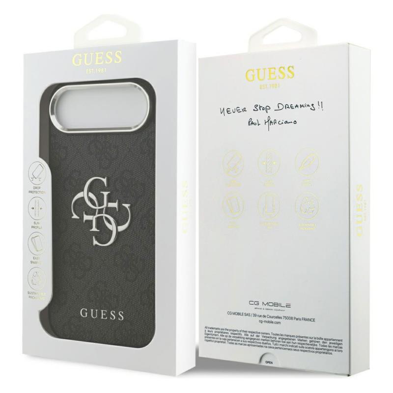 Θήκη PU Guess Apple iPhone Air Hardcase Big Logo 4G Μαύρο