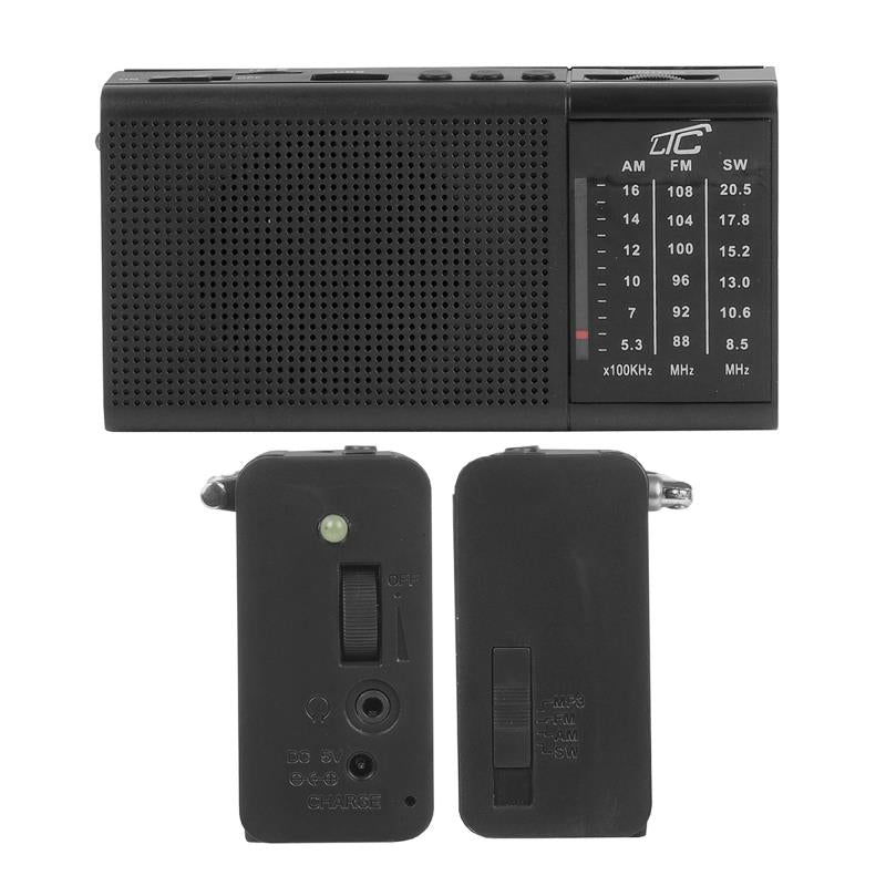 Φορητό Ραδιόφωνο LTC Rega με AM/FM, USB, microSD, AUX & Mini LED Φακό Μαύρο