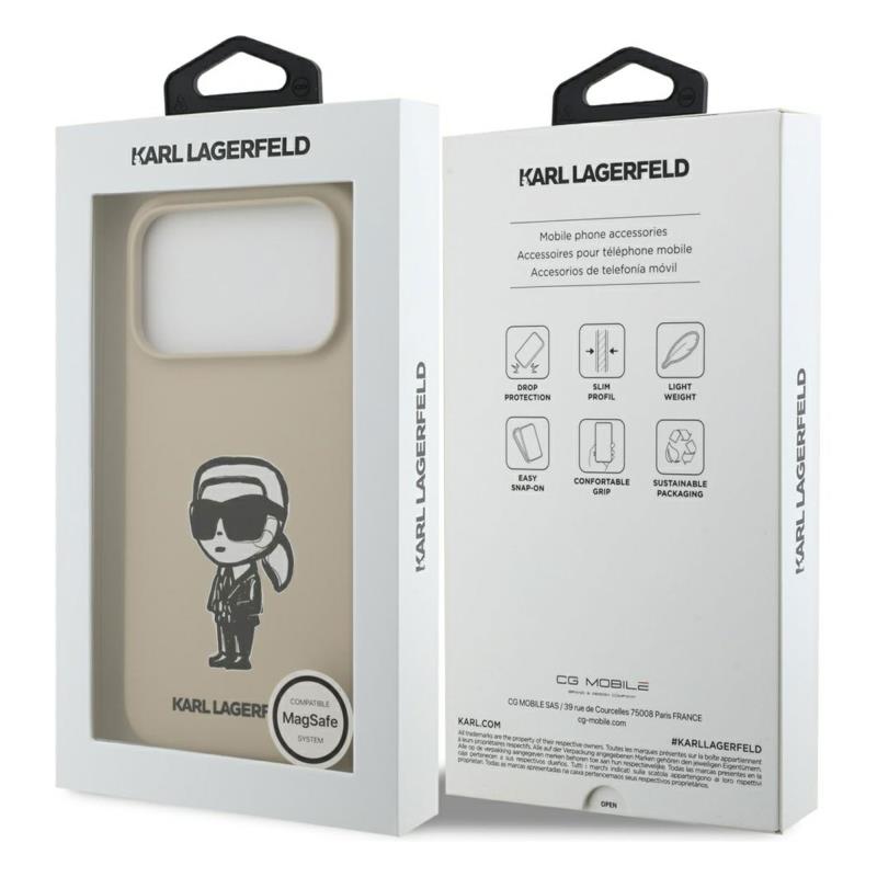 Θήκη Σιλικόνης Karl Lagerfeld Apple iPhone 17 Pro Max Sketch & Logo Karl Καφέ