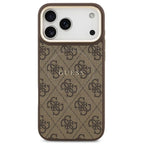 Θήκη PU Guess MagSafe Apple iPhone 17 Pro Max Hardcase Classic 4G Καφέ