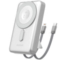 Φορτιστής Ανάγκης Dudao K29 20W 10000mAh PD QC Magnetic με 2 Ενσωματωμένα Καλώδια & Βάση Στήριξης Ασημί