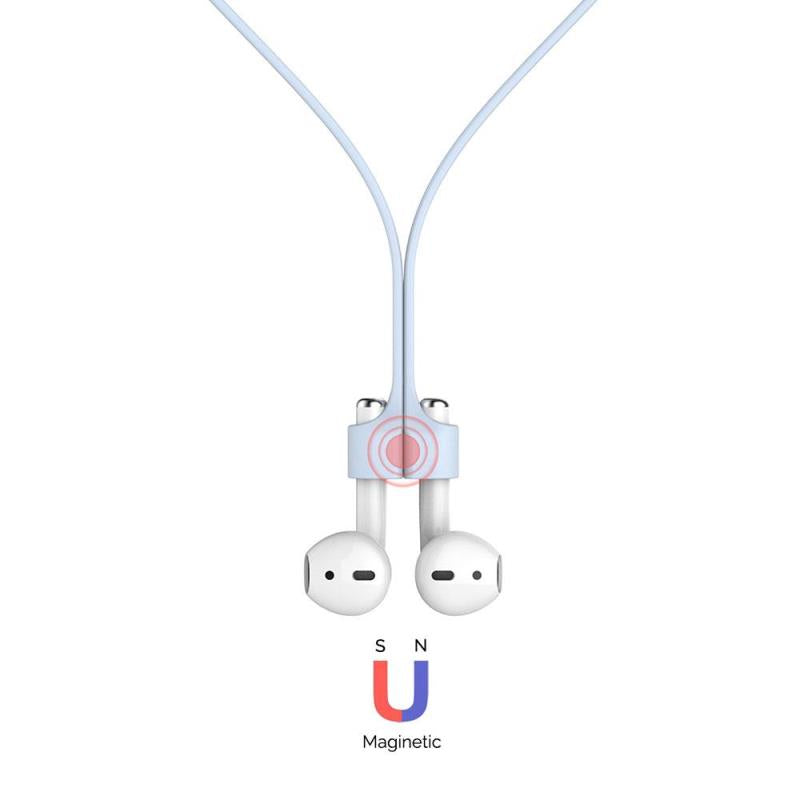 Strap Λαιμού Σιλικόνης AhaStyle PT74 Apple AirPods Magnetic Γαλάζιο