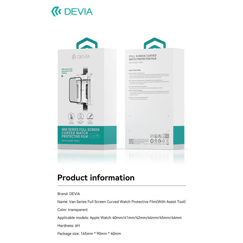 Tempered Glass Full Screen Curved Devia Watch 46mm με Βοηθητικό Εργαλείο Van Διάφανο