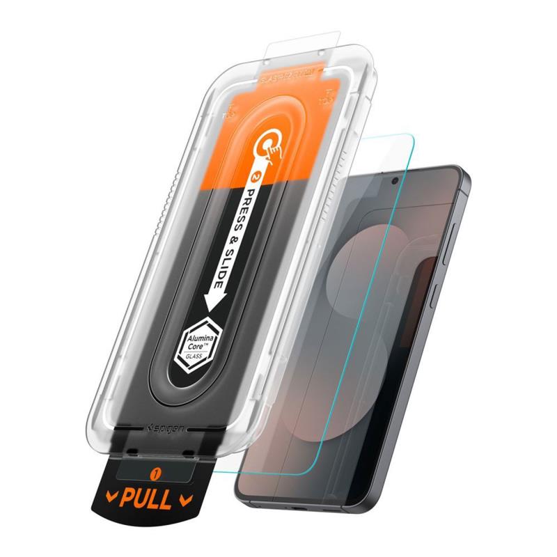 Tempered Glass Full Face Spigen Glas.tR EZ-FIT Samsung Galaxy S25 FE 5G (2 τεμ.)