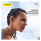 Στερεοφωνικό Ακουστικό Bluetooth Foneng BL36 Deep Bass Neckband Μαύρο