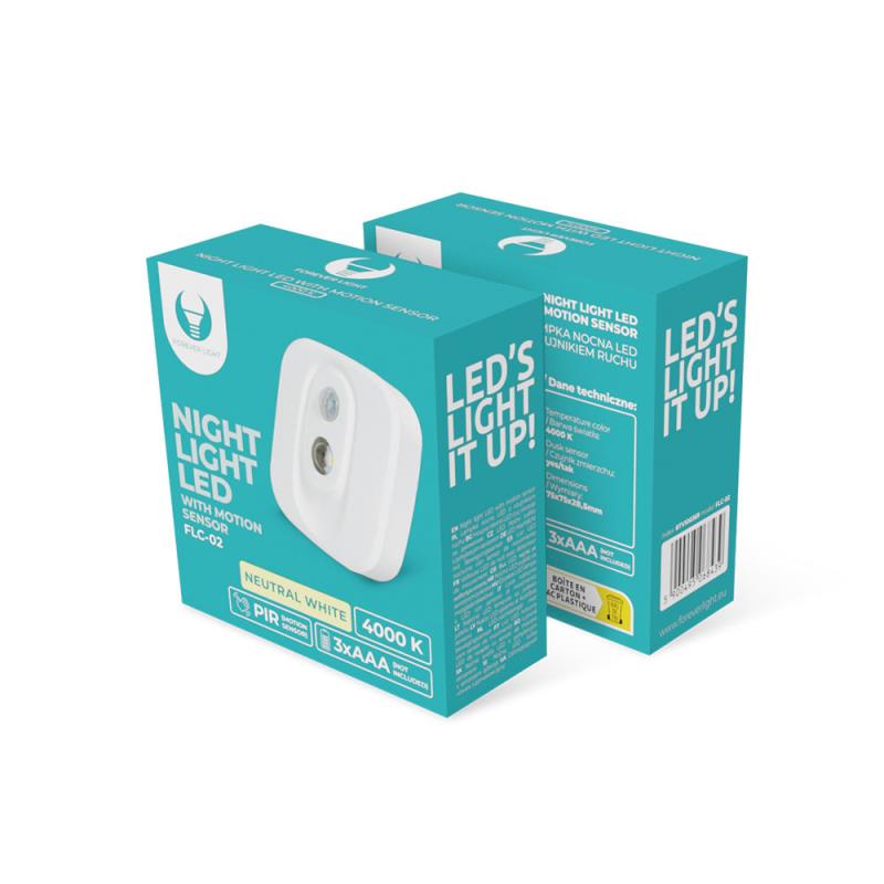 Φωτάκι Νυκτός LED Forever Light FLC-02 PIR 3xAAA με Αισθητήρα Κίνησης