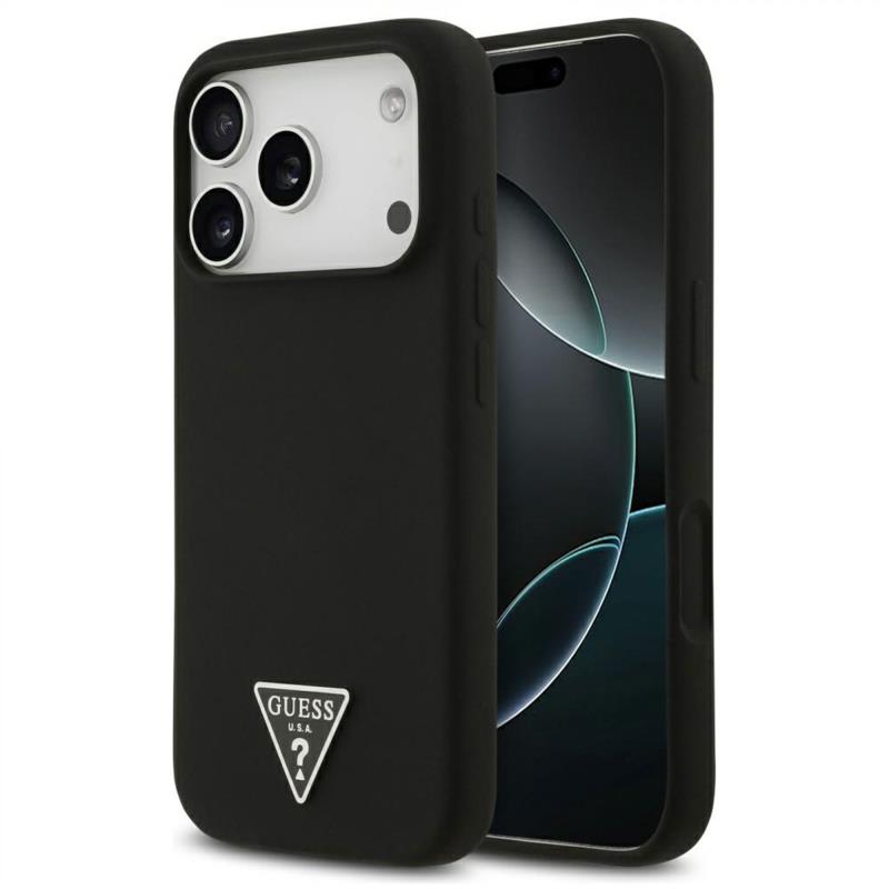 Θήκη Σιλικόνης Guess MagSafe Apple iPhone 17 Pro Triangle Logo Μαύρο