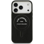 Θήκη TPU Karl Lagerfeld Apple iPhone 18 Pro/ 17 Pro MagSafe Leather Ring RSG Logo Μαύρο