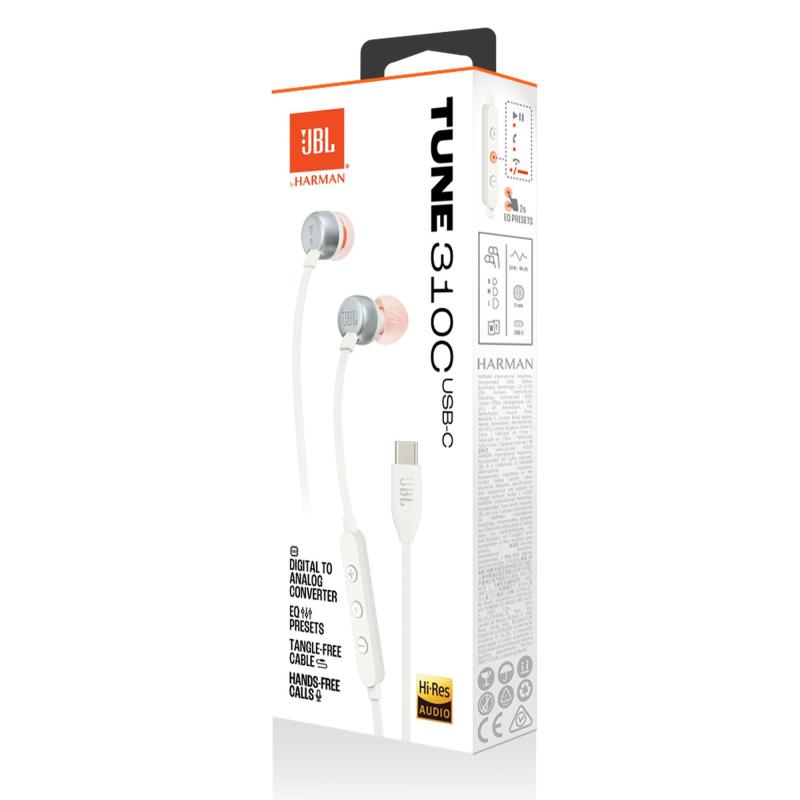 Hands Free Stereo JBL Tune T310C USB C Λευκό