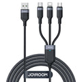 Καλώδιο Σύνδεσης USB 2.0 3 σε 1 Joyroom Braided S-1T3018A18 USB A σε Micro USB & USB C & Lightning 10W 0.30m Μαύρο