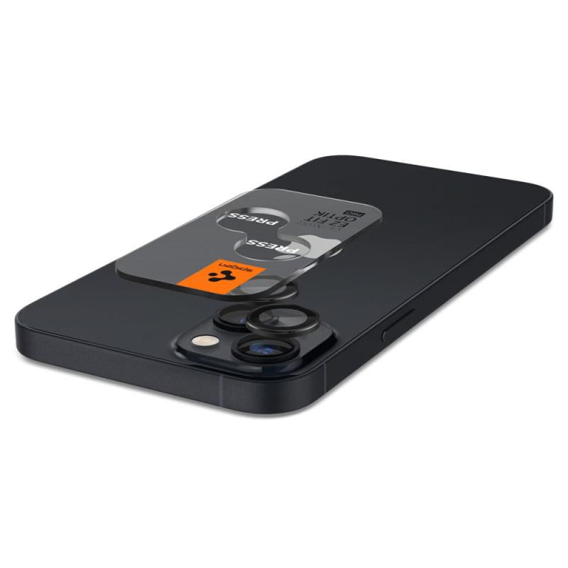 Προστατευτικό Κάλυμμα Κάμερας Spigen Optik.tR EZ-FIT για Τζαμάκι Κάμερας Apple iPhone 14 Pro/ 14 Pro Max/ 15 Pro/ 15 Pro Max/ 16 Pro/ 16 Pro Max/ 17 Pro/ 17 Pro Max Μαύρο (2 τεμ.)