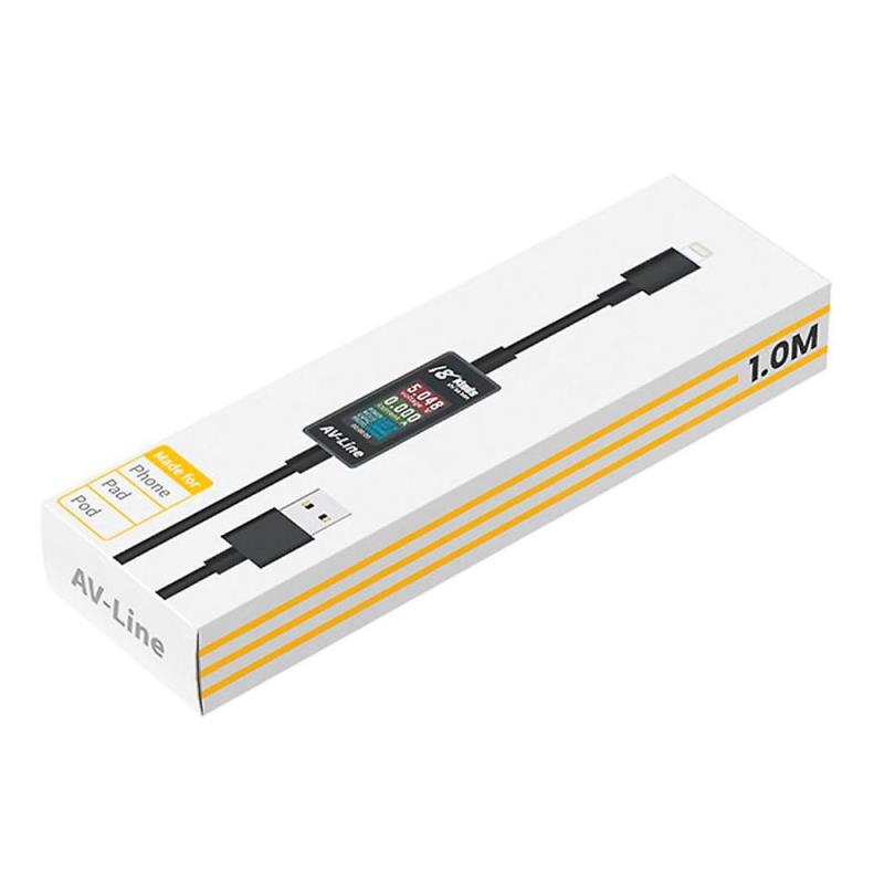 Καλώδιο USB με Οθόνη Μέτρησης Ρεύματος/ Τάσης/ Κατανάλωσης AV-LINE Lightning