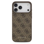 Θήκη PU Guess Apple iPhone 17 Pro Max Hardcase Classic Logo 4G Καφέ