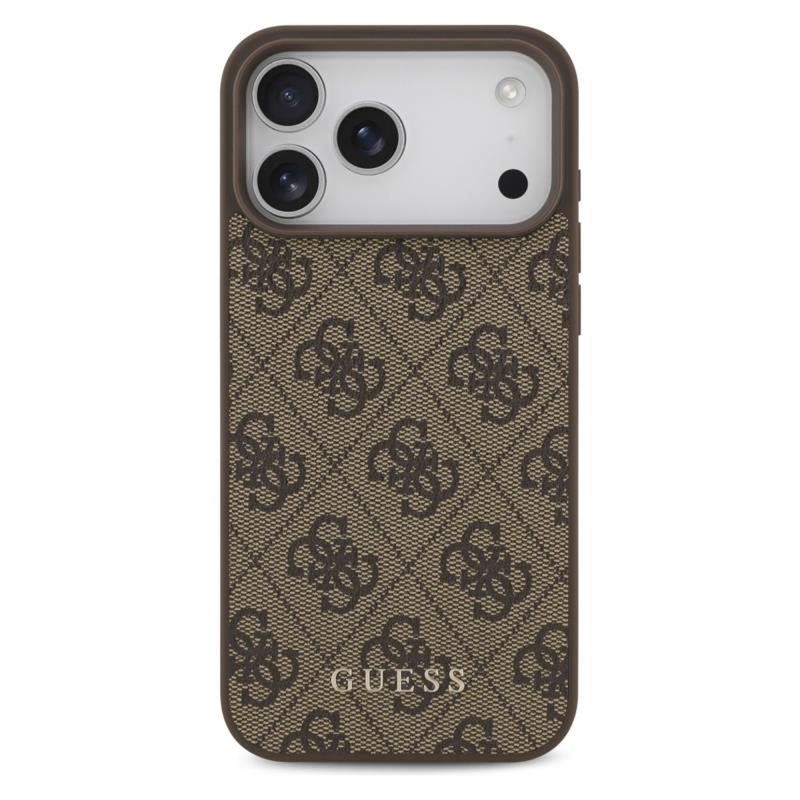 Θήκη PU Guess Apple iPhone 17 Pro Max Hardcase Classic Logo 4G Καφέ