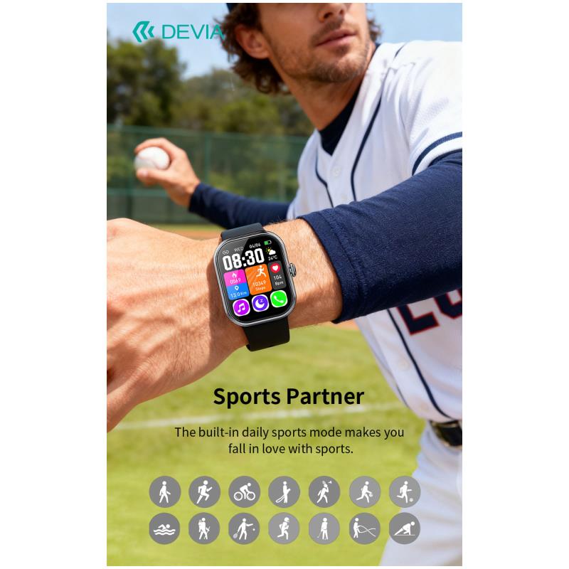 Smartwatch Devia WT6 2.01" Μαύρο