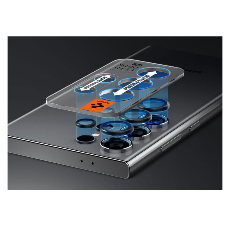 Προστατευτικό Κάλυμμα Κάμερας Spigen Optik.tR EZ-FIT για Τζαμάκι Κάμερας Samsung S928 Galaxy S24 Ultra 5G Μαύρο (2 τεμ.)
