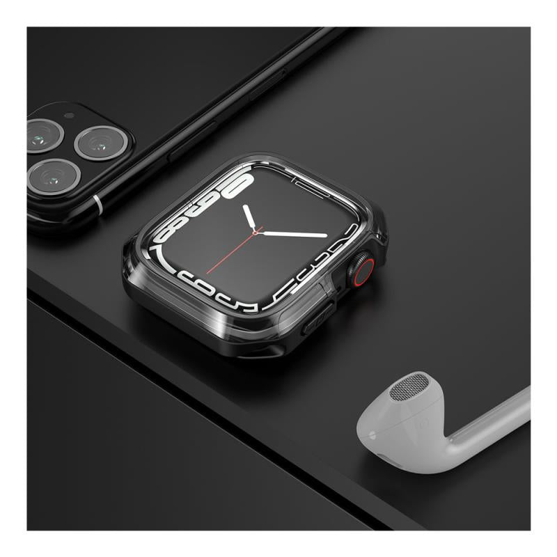 Θήκη TPU & PC Devia Sport Apple Watch 7/ 8/ 9 41mm Shock Proof Φιμέ Μαύρο