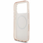 Θήκη PU/ Silicon Guess Magsafe Apple iPhone 18 Pro/ 17 Pro IML Flowers με Pearl Strap Ροζ