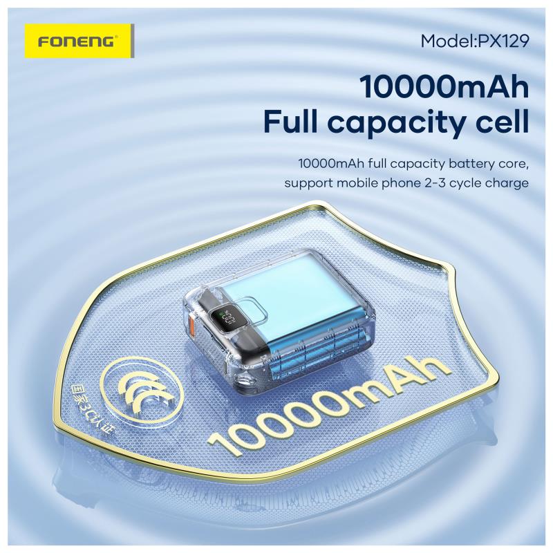 Φορτιστής Ανάγκης Foneng PX129 22.5W 10000mAh Mini Σκούρο Γκρι