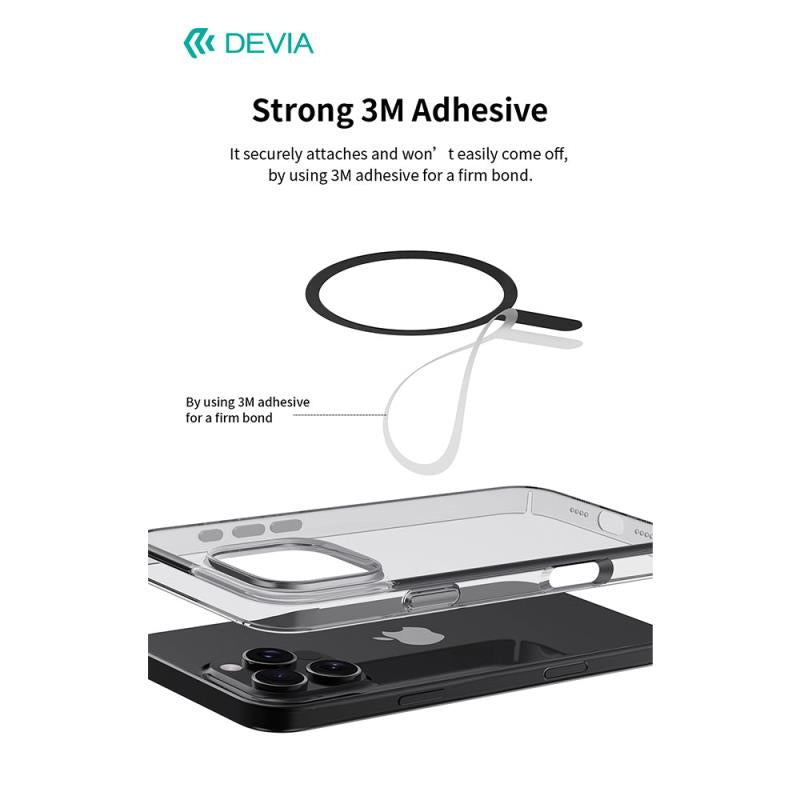 Magnetic Adapter Ring Devia EL255 για Magsafe Μαύρο & Λευκό (2 τεμ.)