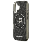 Θήκη Σιλικόνης Karl Lagerfeld Magsafe Apple iPhone 17 Glitter Karl & Choupette Heads Μαύρο
