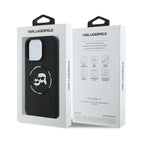 Θήκη Σιλικόνης Karl Lagerfeld Magsafe Apple iPhone 16 Pro Karl & Choupette Heads Μαύρο