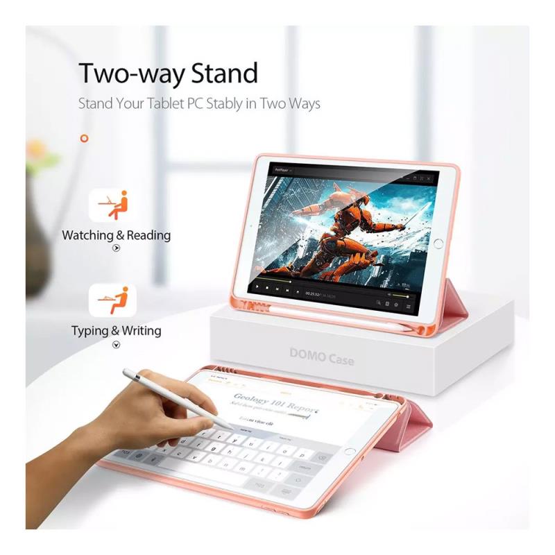 Θήκη TPU Flip Shock Proof Dux Ducis Domo Apple iPad 10.2" (2019)/ (2020)/ (2021) Ροζ