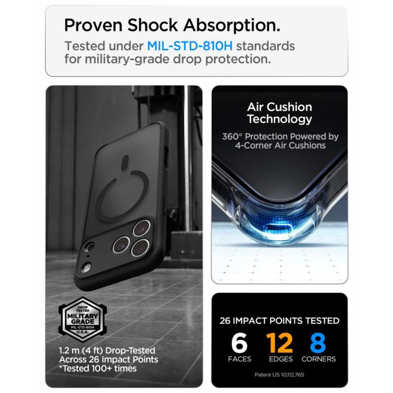 Θήκη TPU & PC Spigen Apple iPhone 18 Pro/ 17 Pro MagSafe Ultra Hybrid Frost Μαύρο